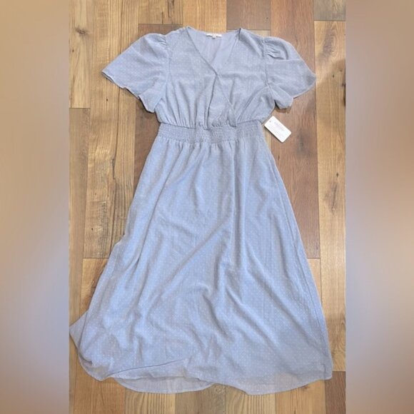 Light Blue Polka Dot Dress - Picture 1 of 5